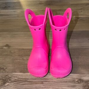 CROCS Candy Pink Kids Rain Boots